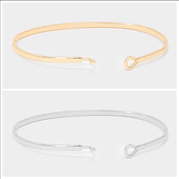 Bracelet bangles thin dainty- ROSE GOLD - Picture 2 of 8